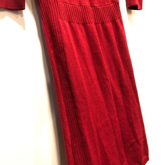 The Limited Pullover Sweater Dress Doleman Raglan Sleeves Tight Knit Red XS Tall - Picture 4 of 7